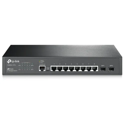 Коммутатор TP-Link T2500G-10TS v2 (1000 Base-TX (1000 мбит/с), 2 SFP порта)