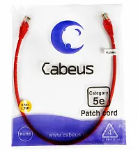 Патч-корд медный Cabeus PC-UTP-RJ45-Cat.5e-0.5m-RD 19" кабель 5e  красный