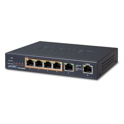 Коммутатор Planet GSD-604HP (1000 Base-TX (1000 мбит/с), 2 SFP порта) Коммутатор Planet GSD-604HP (1000 Base-TX (1000 мбит/с), 2 SFP порта)