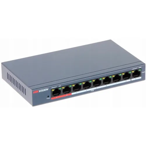 Коммутатор Hikvision DS-3E0109P-E/M(B) (100 Base-TX (100 мбит/с), Без SFP портов)