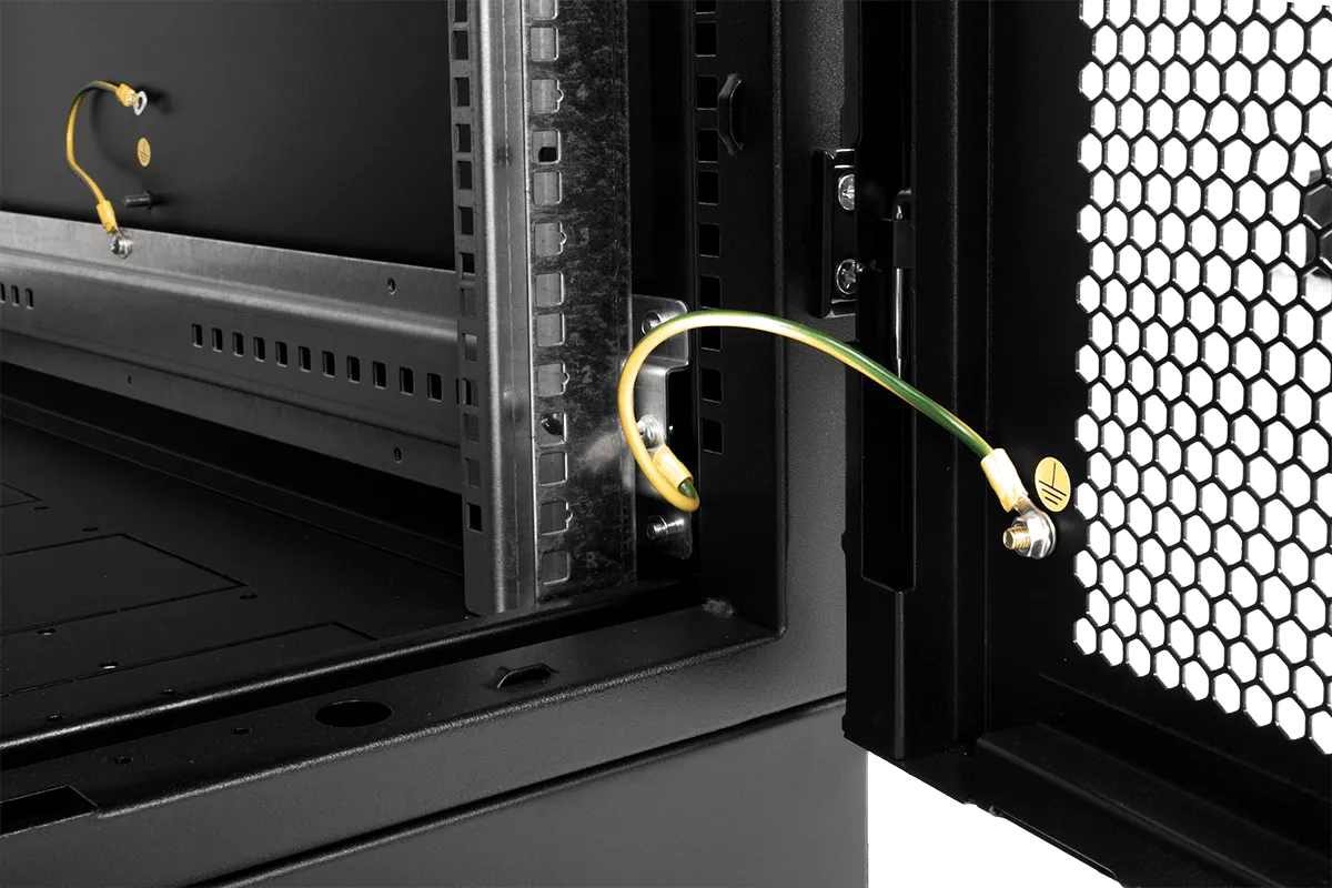 Шкаф телекоммуникационный напольный 42U (800 × 800) дверь стекло, цвет черный