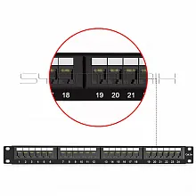 Патч-панель SYSMATRIX 5PP2402U106 19" кабель 5e 24 портов черный