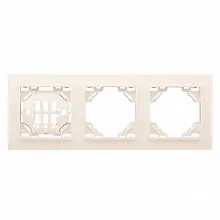 Минск Рамка 3-местная  горизонтальная бежевый EKF