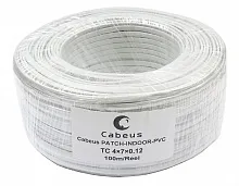 Кабель телефонный, плоский, 4 провода, многожильный, белый (100м) Cabeus tc 4x7x0 12 patch indoor pvc