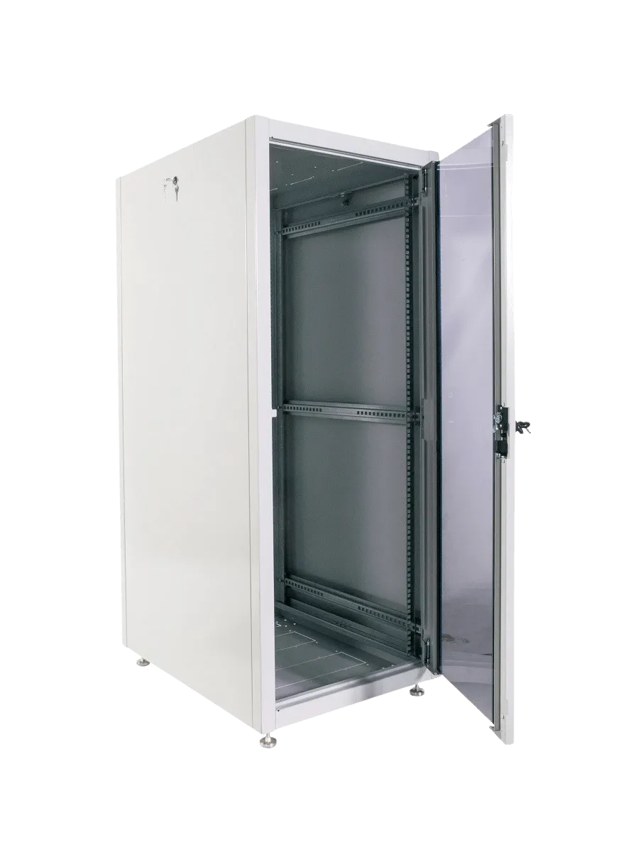 Шкаф телекоммуникационный напольный ЭКОНОМ 24U (600 × 600) дверь стекло, дверь металл