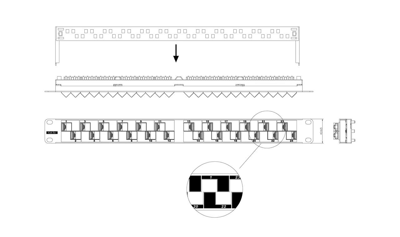 Hyperline PP2A-19-24S-8P8C-C5E-110