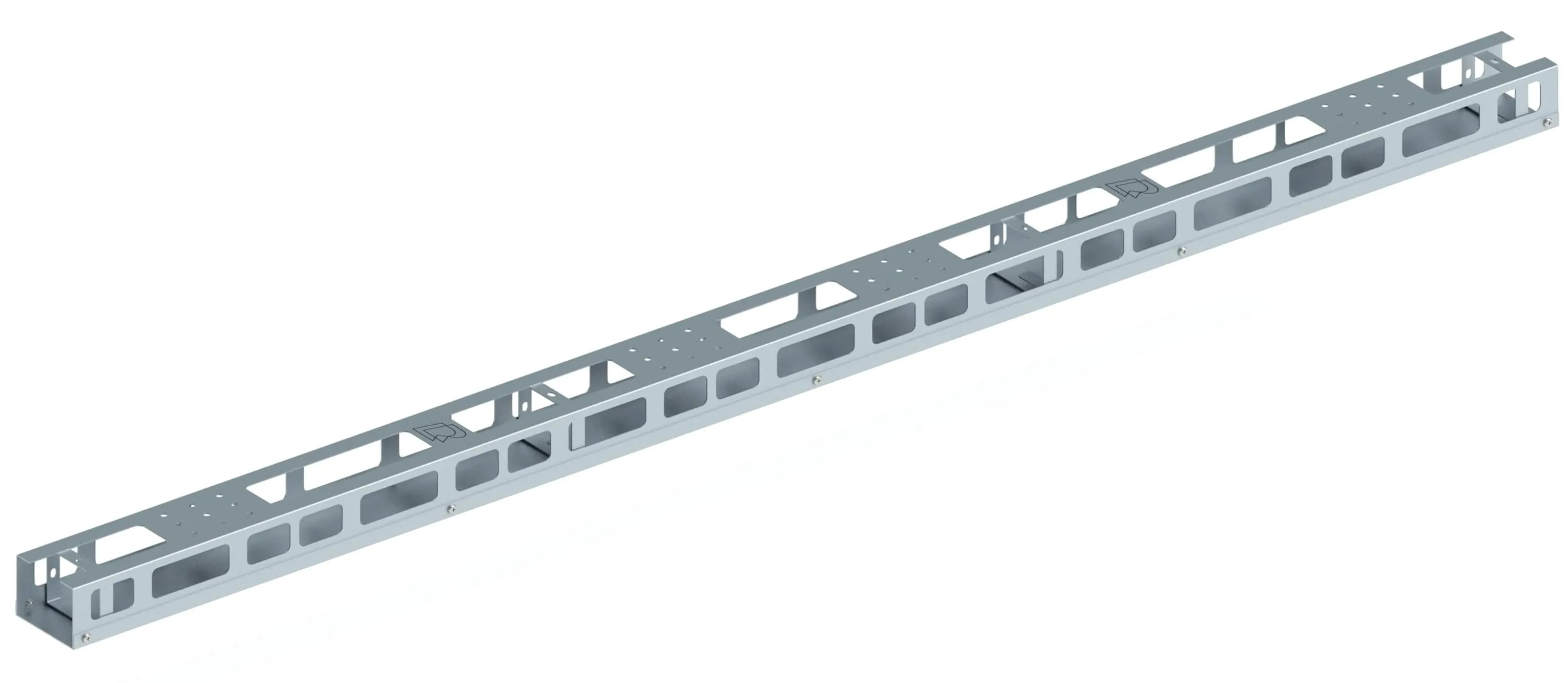 Кабельный организатор вертикальный с крышкой, серый RUSRACK