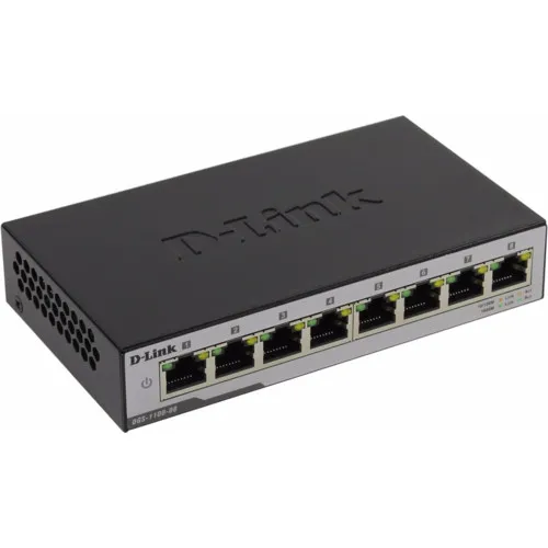 Коммутатор D-link DGS-1100-08P B1A DGS-1100-08P/B1A (1000 Base-TX (1000 мбит/с), Без SFP портов)