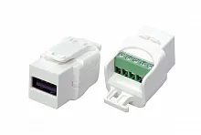 Hyperline KJ1-USB-A2-SCRW-WH