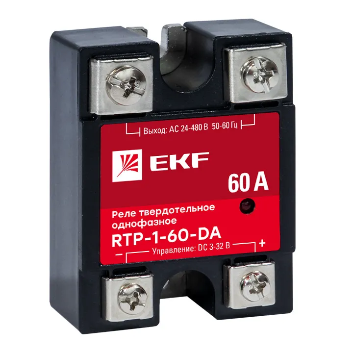 Реле твердотельное однофазное RTP-60-DA EKF Реле твердотельное однофазное RTP-60-DA EKF
