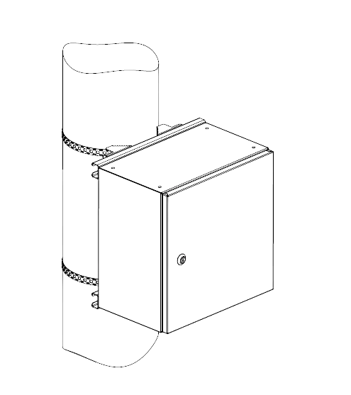 Комплект крепления на столб для шкафов серии ШТВ-НЭ шириной 500 мм