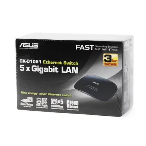 Коммутатор Asus GX-D1051 (1000 Base-TX (1000 мбит/с), Без SFP портов) Коммутатор Asus GX-D1051 (1000 Base-TX (1000 мбит/с), Без SFP портов)