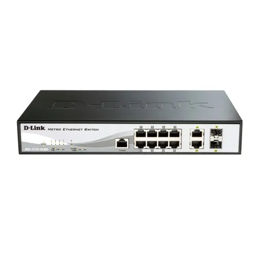 Коммутатор D-link DES-1210-10 ME B2A DES-1210-10/ME/B2A (100 Base-TX (100 мбит/с), Без SFP портов)