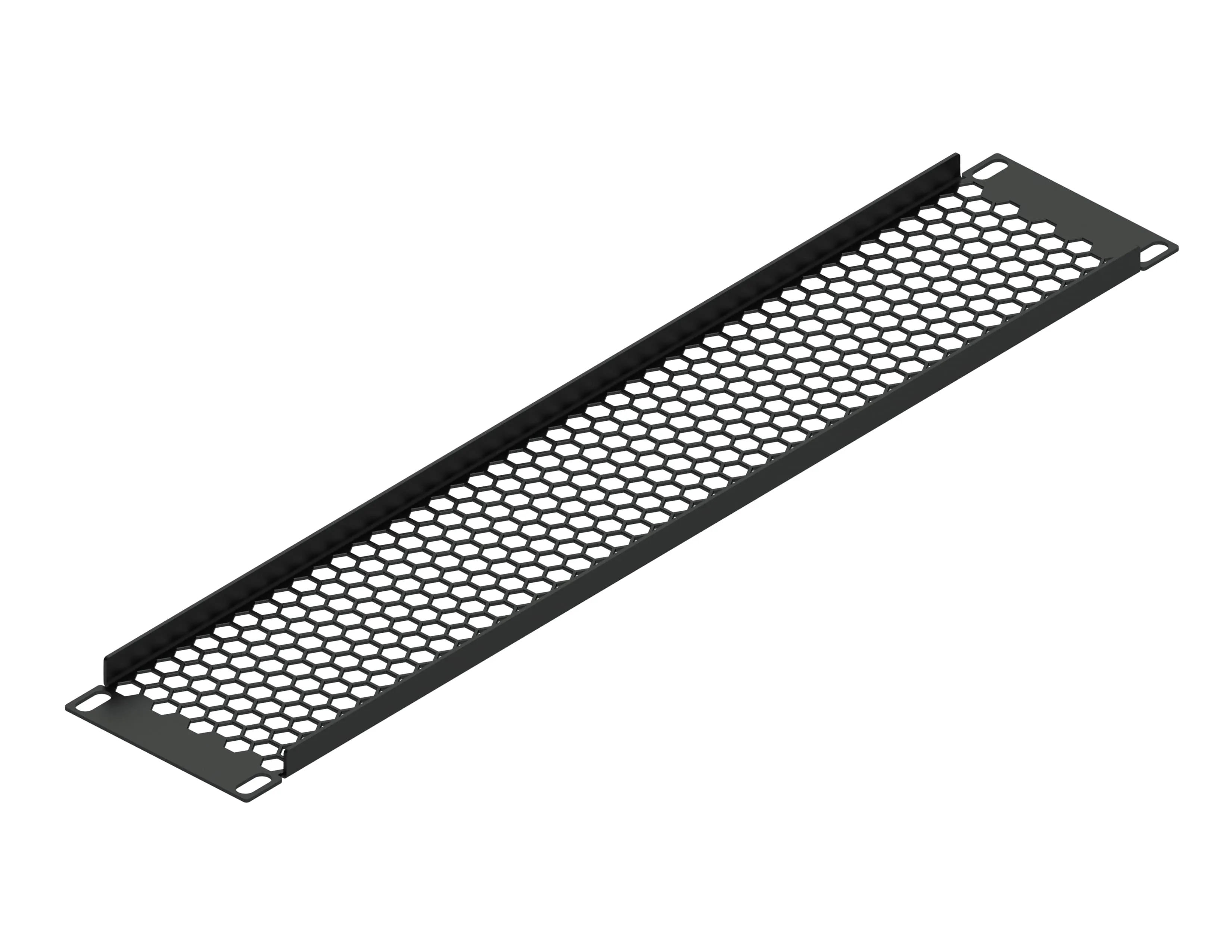 Заглушка перфорированная 19" 2U, черная RUSRACK