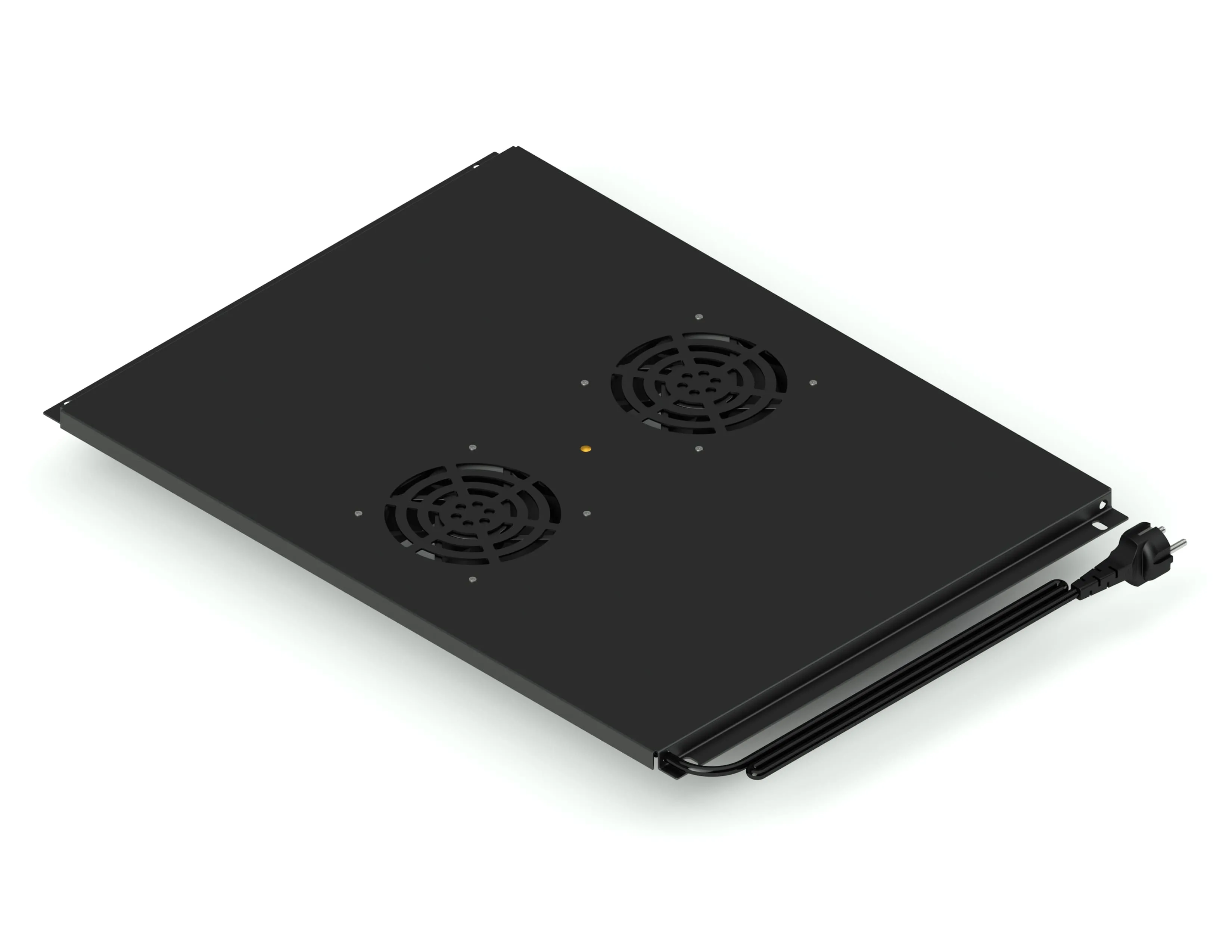 Потолочный блок вентиляторов на 2 модуля для серверного шкафа глубиной 800мм, черный