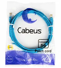 Патч-корд медный Cabeus PC-UTP-RJ45-Cat.5e-3m-BL 19" кабель 5e  синий