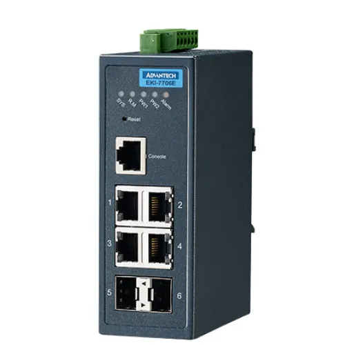 Коммутатор ADVANTECH EKI-7706G-2F-AE (1000 Base-TX (1000 мбит/с), 2 SFP порта) Коммутатор ADVANTECH EKI-7706G-2F-AE (1000 Base-TX (1000 мбит/с), 2 SFP порта)