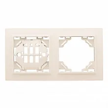 Минск Рамка 2-местная горизонтальная бежевый EKF