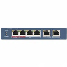 Коммутатор Hikvision DS-3E0106HP-E (100 Base-TX (100 мбит/с), Без SFP портов)