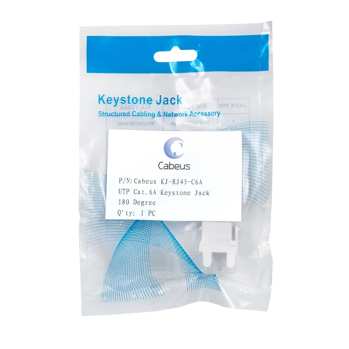 Cabeus KJ-RJ45-Cat.6A-180 Degree