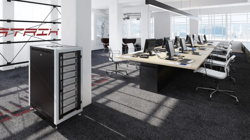 SYSMATRIX SL 6027.944 Шкаф монтажный телекоммуникационный 19" напольный 27U 600x1000x1330mm (ШхГхВ) передняя дверь двустворчатая перфорация, задняя дверь двустворчатая перфорация, поворотная ручка с замком, цвет черный (RAL 9004/RAL 7000)