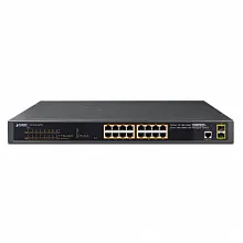 Коммутатор Planet GS-4210-16P2S (1000 Base-TX (1000 мбит/с), 2 SFP порта)