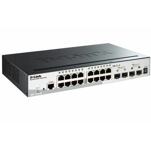 Коммутатор D-link DGS-1510-20/A1A (1000 Base-TX (1000 мбит/с), 2 SFP порта)