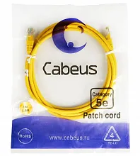 Патч-корд медный Cabeus PC-UTP-RJ45-Cat.5e-2m-YL 19" кабель 5e  желтый