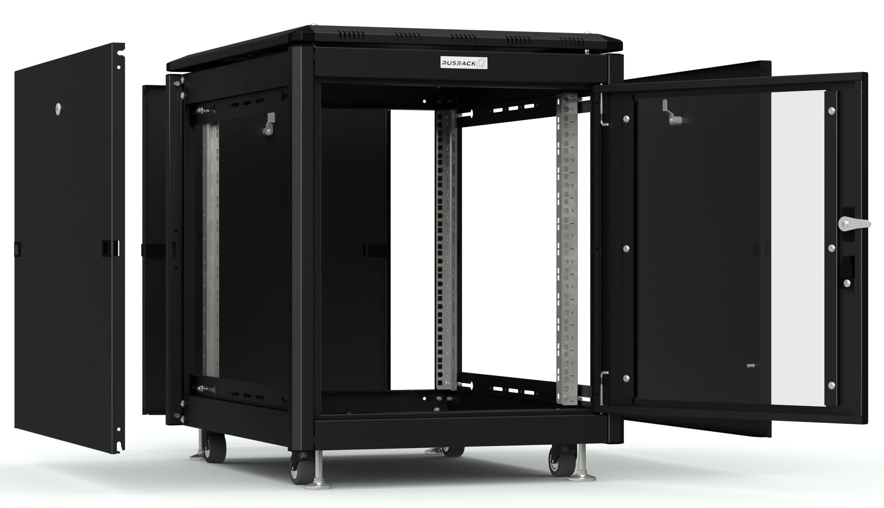RUSRACK напольный 12U 600х800, черный RUSRACK напольный 12U 600х800, черный
