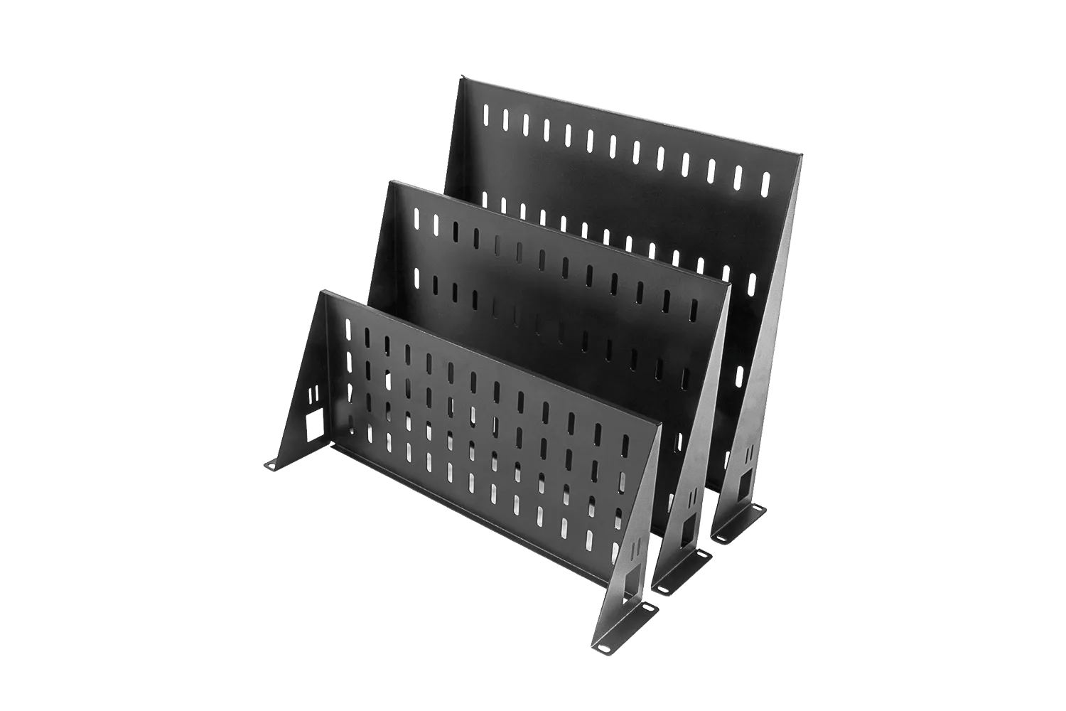 Полка перфорированная консольная 2U, глубина 300 мм, цвет черный
