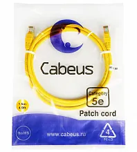 Патч-корд медный Cabeus PC-UTP-RJ45-Cat.5e-1.5m-YL 19" кабель 5e  желтый
