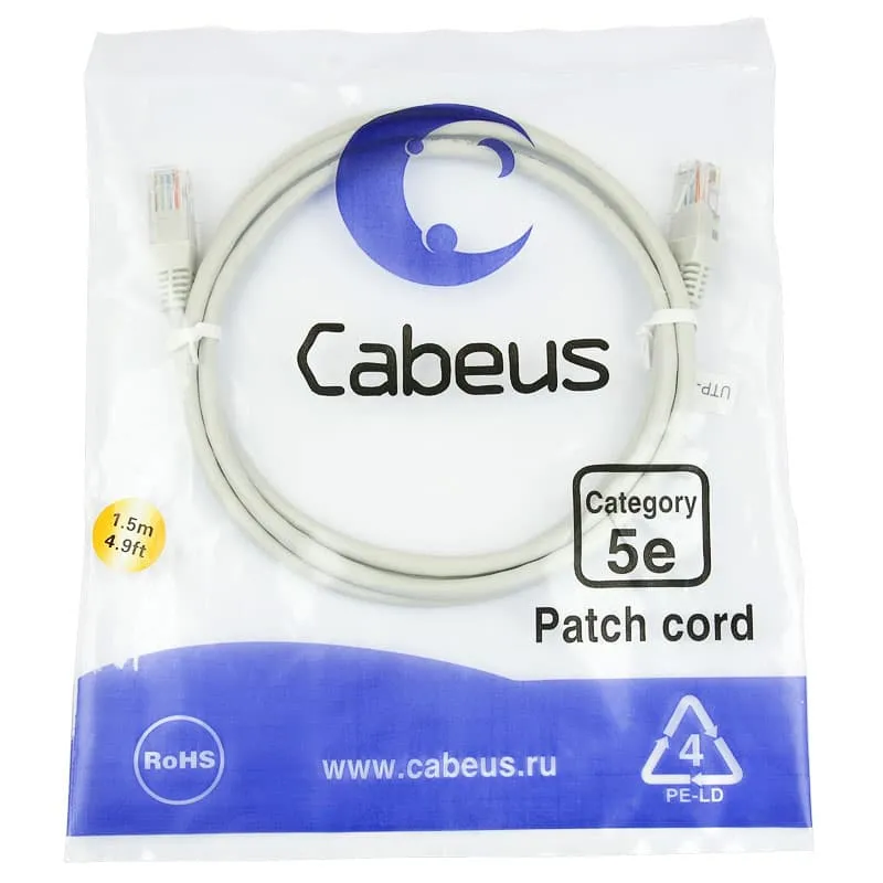 Cabeus PC-UTP-RJ45-Cat.5e-1.5m Cabeus PC-UTP-RJ45-Cat.5e-1.5m