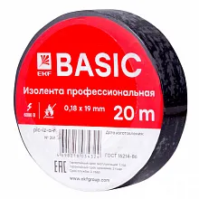 Изолента класс А (0,18х19мм) (20м.) черная EKF