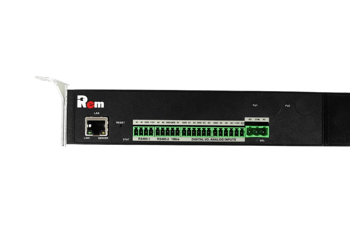 Упр. верт. блок розеток с монит. Rem-MC1 4x3 С13, 2x2 С19, 32A, алюм., 33-48U, колодка