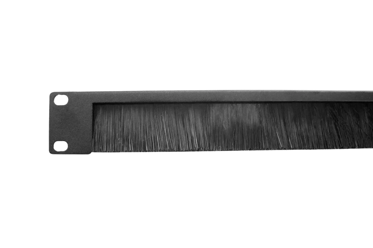 Горизонтальный кабельный органайзер со щёткой, 19" 1U, чёрный