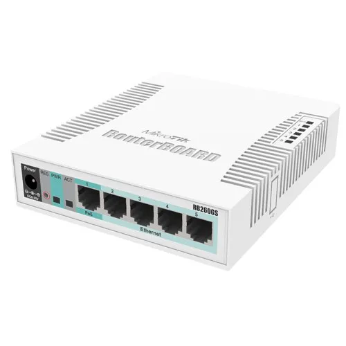 Коммутатор Mikrotik RB260GS (1000 Base-TX (1000 мбит/с), 1 SFP порт)