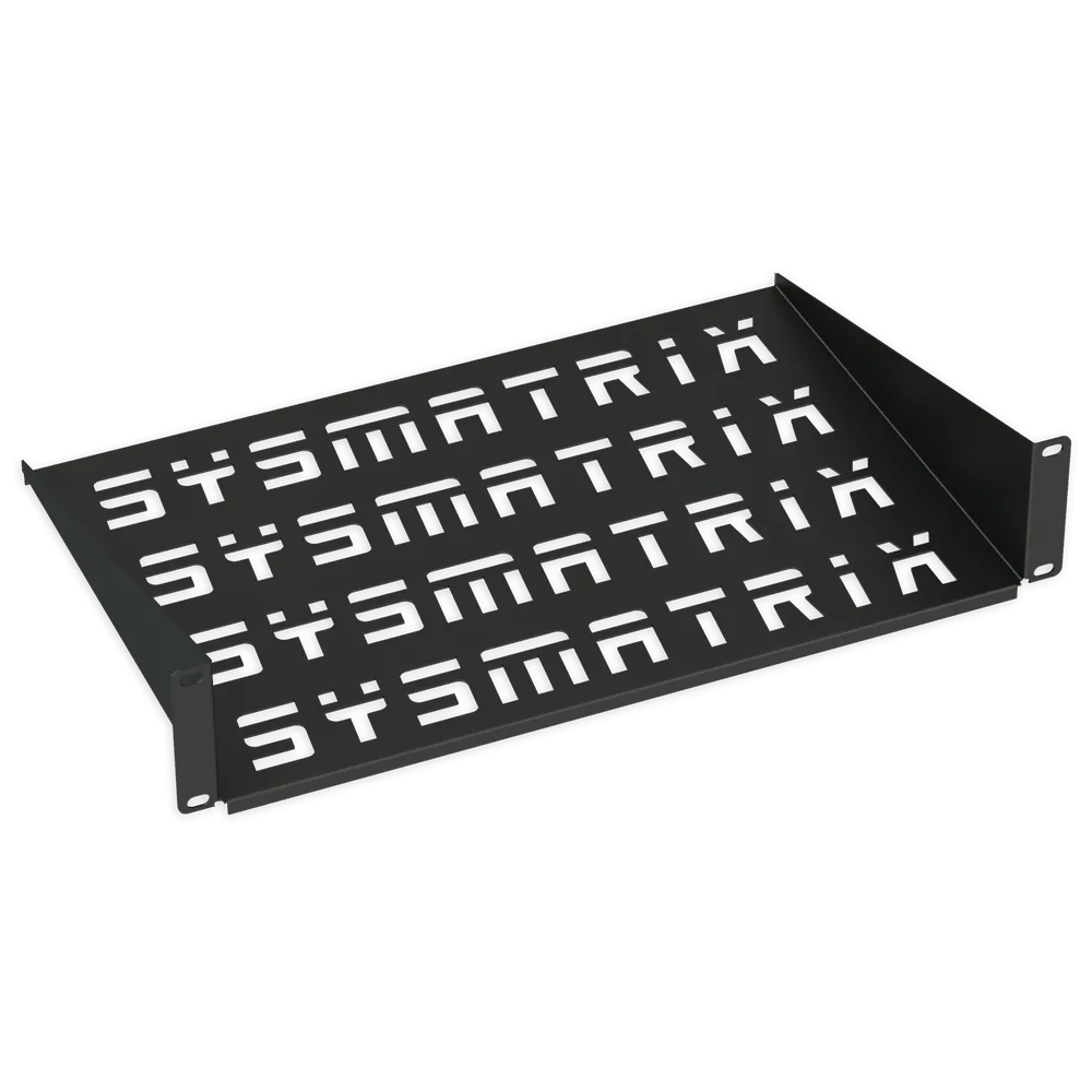 SSYSMATRIX SH 4003.900 Полка 19" консольная перфорированная 2U глубина 400 мм, цвет черный (RAL 9004)