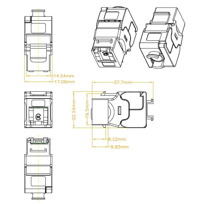 Cabeus KJ-RJ45-Cat.6A-180-Tooless