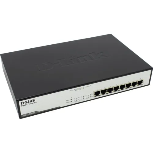 Коммутатор D-link DGS-1008MP/B1A (1000 Base-TX (1000 мбит/с), Без SFP портов)