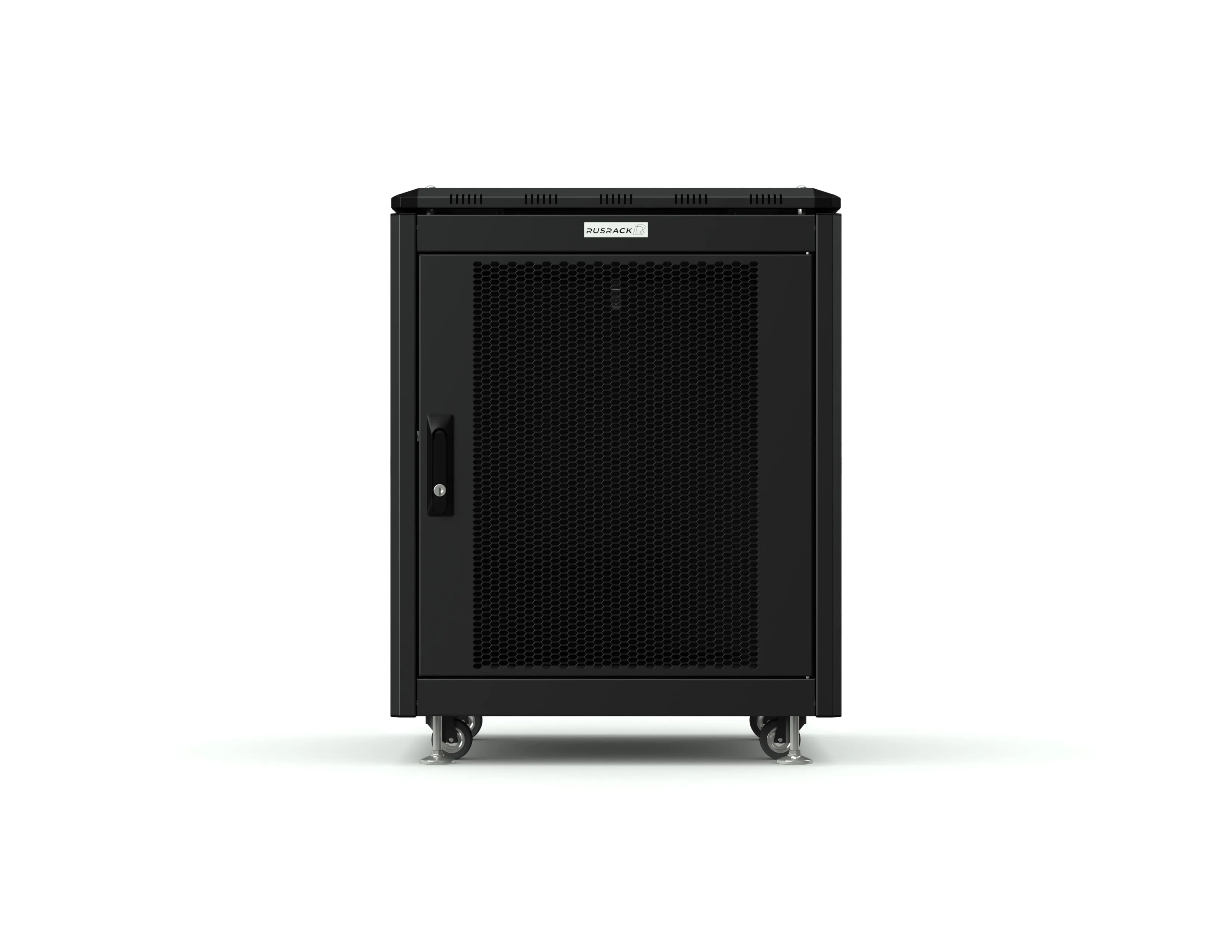 RUSRACK напольный 12U 600х600 черный, перф. дверь RUSRACK напольный 12U 600х600 черный, перф. дверь