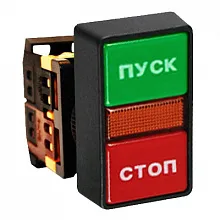 Кнопка AS-22N "Пуск-Стоп" прямоугольная 220В NO+NC EKF