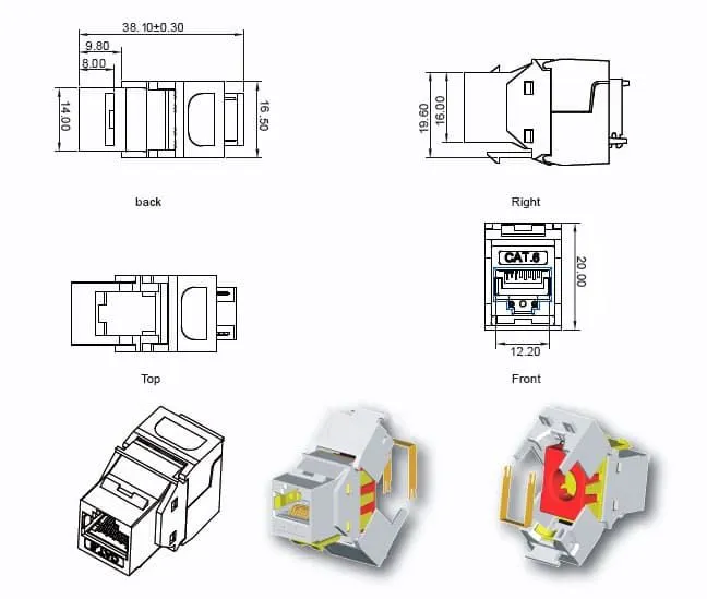 Cabeus KJ-RJ45-Cat.6-SH-180-Tooless