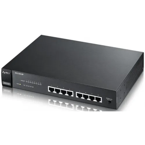 Коммутатор Zyxel ES1100-8P ES1100-8P-EU0102F (100 Base-TX (100 мбит/с), Без SFP портов)
