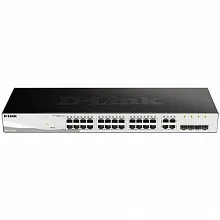 Коммутатор D-link DGS-1210-28/F1 DGS-1210-28/F1B (1000 Base-TX (1000 мбит/с), Без SFP портов)