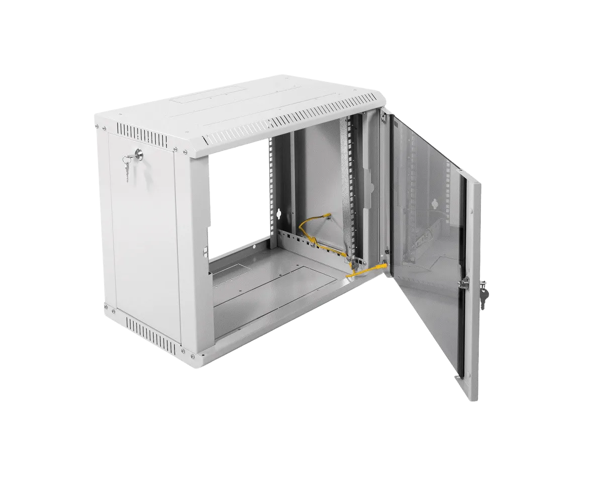 Шкаф телекоммуникационный настенный разборный ЭКОНОМ 9U (600 × 350) дверь стекло