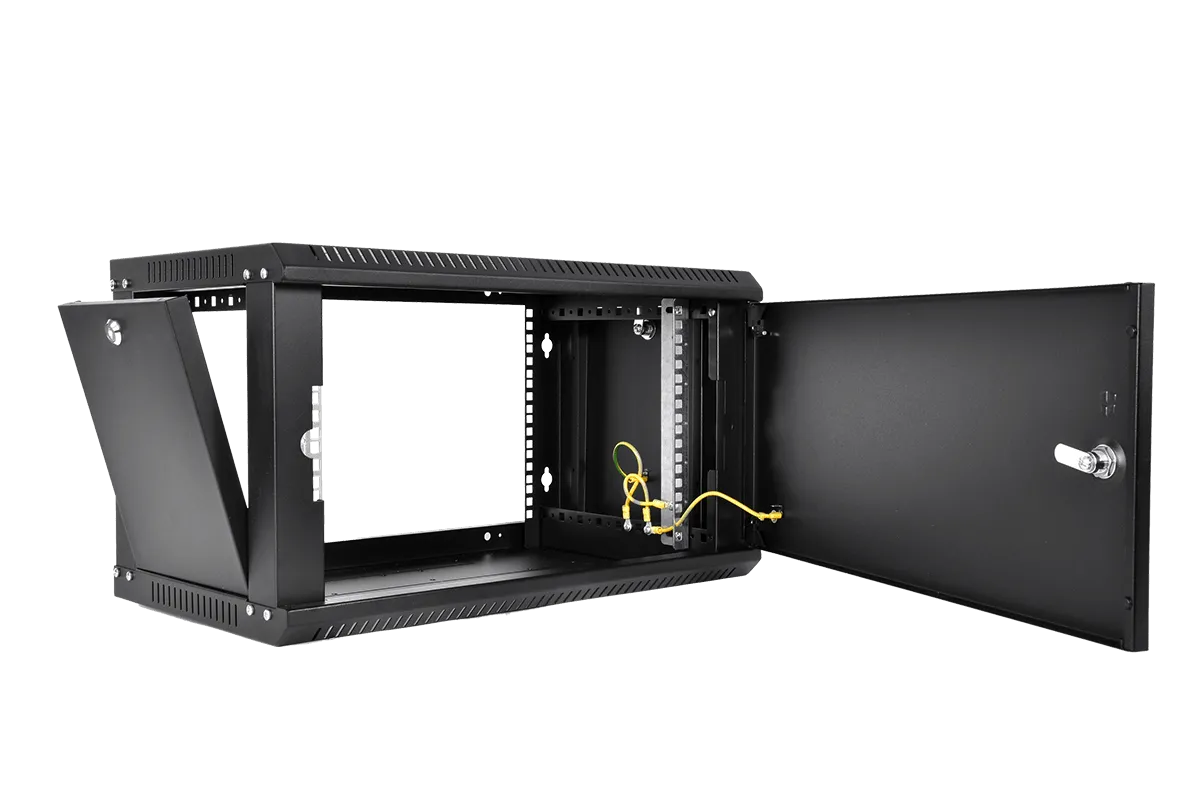 Шкаф телекоммуникационный настенный разборный ЭКОНОМ 6U (600 × 650) дверь металл, цвет черный