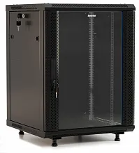 Шкаф телекоммуникационный настенный Hyperline TWB-FC-1245-GP-RAL9004 19" 12U 600x450x650мм