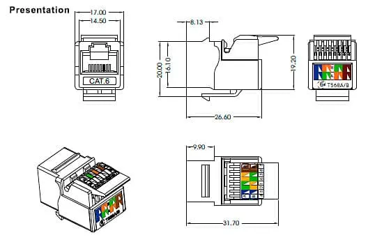 Cabeus KJ-RJ45-Cat.6-Tooless