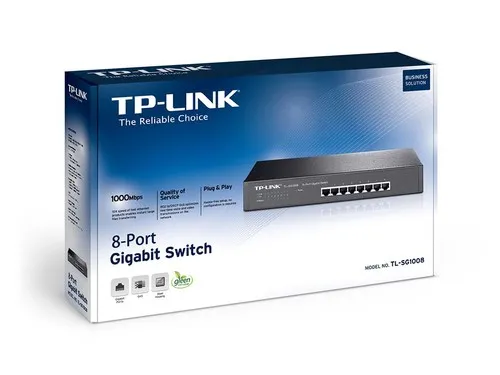 Коммутатор TP-Link TL-SG1008 (1000 Base-TX (1000 мбит/с), Без SFP портов)