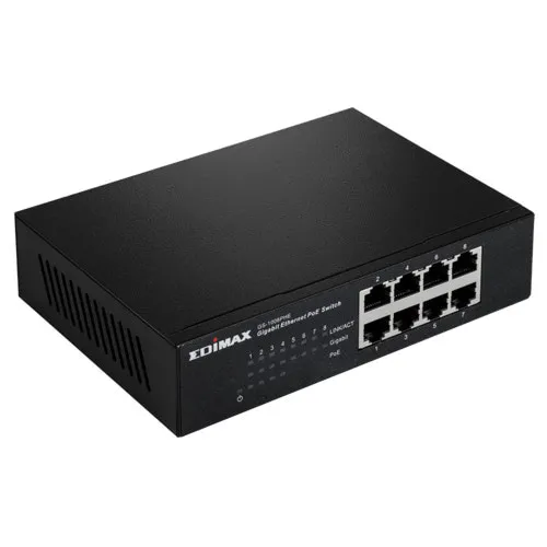 Коммутатор Edimax GS-1008PHE (1000 Base-TX (1000 мбит/с), Без SFP портов) Коммутатор Edimax GS-1008PHE (1000 Base-TX (1000 мбит/с), Без SFP портов)